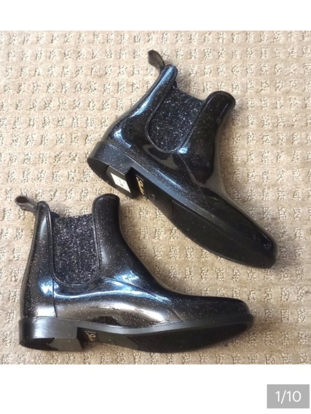 Skechers Memory Foam Black Glitter Women All Weather Booties